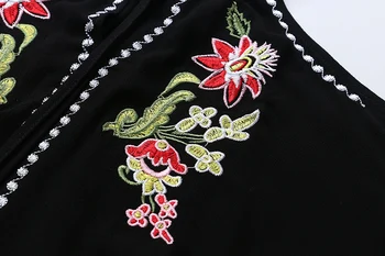 Mikialong Off Peties Moterų Viršūnes ir Palaidinės 2018 Gėlių Siuvinėjimas Moterų Palaidinė ilgomis Rankovėmis Boho Lino Moterų Marškiniai Blusas