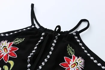 Mikialong Off Peties Moterų Viršūnes ir Palaidinės 2018 Gėlių Siuvinėjimas Moterų Palaidinė ilgomis Rankovėmis Boho Lino Moterų Marškiniai Blusas