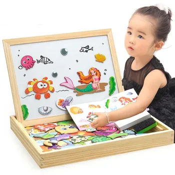 Kūdikių Švietimo medienos tekstų doroklis lentos įspūdį žaislas Švietimo Vystymosi Kūdikių Mokymo žaislai gyvūnų galvosūkiai, Dėlionės 4