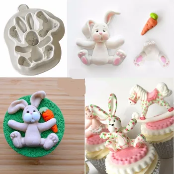 Luyou 3D TRIUŠIS Easter Bunny Silikono Formų Minkštas Pyragas Formos Keksiukų Įrankiai Confeitaria Virtuvės Reikmenys FM1154