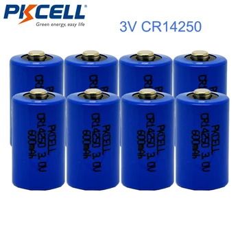 8PCS PKCELL 1/2AA Baterijos CR14250 14250 3V 600mAh LiMnO2 Baterijos Ličio Baterija Bateria Baterias