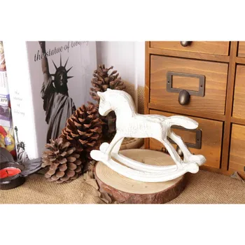 Metalo Arklių Modelis Europos Rocking Horse Dovanos, Namų Puošybai Retro Antikvariniai Metalo Ornamentais Figūrėlės Miniatiūros