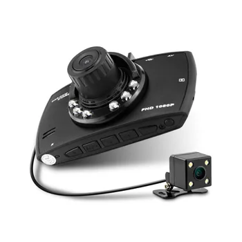 Dual Lens Car DVR G30B Priekinė kamera Full HD 1080P Išorinių Galinio vaizdo Kamera 720*480P H. 264 G-sensorius Brūkšnys Cam Dvi Kameros