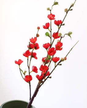 Dirbtinio Šilko Slyvų žiedų Dirbtiniai augalai medžio šaką namų vestuvių dekoravimas gėlių