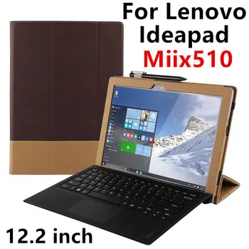 Atveju Lenovo Ideapad Miix510 Apsauginis Smart cover Dirbtiniais Odos Tablet PC MIIX5 PU Raštas MIIX 510 Rankovės Padengti