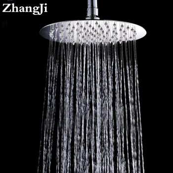 Zhangji 10 colių Didelis apvalios formos nerūdijančio plieno vonios kambarys dušo galva didelė lietaus dušo galvutė lubų dušo antgalis purkštuvo ZJ054