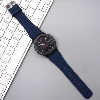 Aukštos Kokybės 22mm Silikono Žiūrėti Juosta Dirželis watchbands Samsung Pavarų S3 Classic / Pasienio Riešo Dirželis Apyrankė