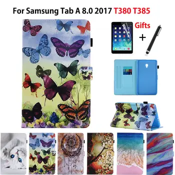 Animacinių filmų drugelis Case For Samsung Galaxy Tab 8.0 T380 T385 2017 8.0