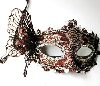 Didmeninė Kaina 10 vnt/daug Helovino Maskaradas pusę veido kaukė Venecijos kaukės milteliai princesė matmenų drugelis kaukė 4014