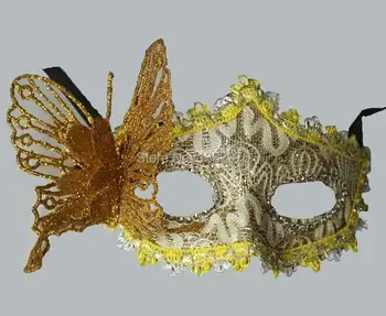 Didmeninė Kaina 10 vnt/daug Helovino Maskaradas pusę veido kaukė Venecijos kaukės milteliai princesė matmenų drugelis kaukė 4014