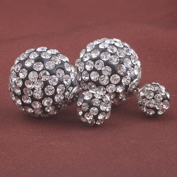 Bižuterijos Gražus Naujas mados karšto pardavimo dvipusės stud auskarai vestuvių moterų reikmenys kristalų auskarai