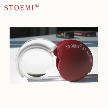 STOEMI 8X Mini Pocket Watch Lankstymo didinamasis stiklas 6723 w/Odinis dėklas Optinis Priemonė Žiūrėti Juvelyras/ Detektyvas didinamuoju stiklu