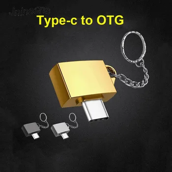 Metalo Tipas C OTG Tipas-C Su USB 2.0 OTG Jungties Adapteris Vyrų ir Moterų Adapteris su Key Chain, Telefono Gamepad Klaviatūros, Pelės