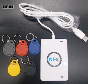 ACR122U NFC Skaitytojui Rašytojas USB 13.56 mhz RDA Smart Card Kopijuoklis popierinės kopijavimo aparatų matricos + 5vnt UID Permainingi Keyfobs