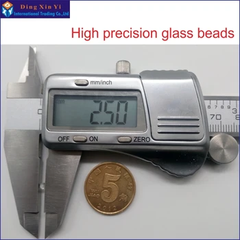 2000pcs/daug Aukšto tikslumo 2,5 mm stiklo granulių Laboratorija su stiklo karoliukai