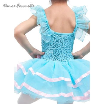 Šokių Mėgstamą šviesiai mėlynos spalvos putojantis china spandex baleto mdc, mergina etapo rezultatus baleto kostiumas tutu