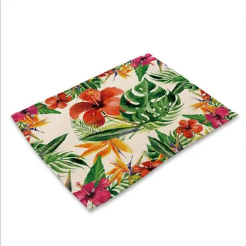 Gražus gėlių placemat Audinio miestelyje Stalo apdailos kilimėlis Virtuvės Posavasos Manteles individuales Onderzetters HK006