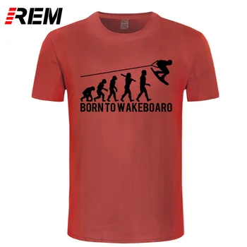 REM Trumpas Rankovės Padėkos Dieną, Užsakymą Gimė Wakeboard Evoliucija Tee Marškinėliai Vyrams Vyrų Geek Pora T-shirts