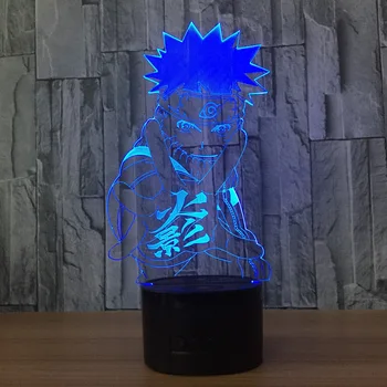 Naruto Veiksmų Skaičius, Uzumaki Naruto 3D LED Nakties Šviesos Stalo Lempa 3D Lempos Naujovė naktinė lempa Dekoracija Kalėdų Dovana