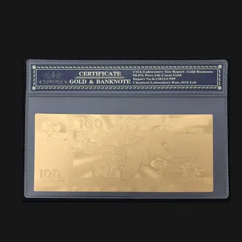 Naujų Produktų 2018 M. Rusija Pasaulio Čempionato 100 Rublis Aukso Banknotų 24k Auksu Su Plastiko Rėmas Kolekcija