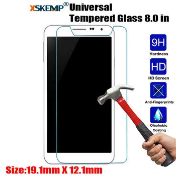 XSKEMP 9H Kietumu Nekilnojamojo Grūdintas Stiklas Screen Protector, Universalus Visiems 8.0 colių Tablet Ultra Clear LCD Tablet Apsauginės Plėvelės