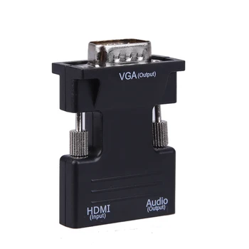 HDMI Female VGA Male 3,5 mm Garso Išėjimo Keitiklis 1080P Jungties Adapteris HDMI Splitter su 45cm Audio Kabelis, skirtas Kompiuteriui, TV
