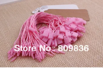 Geros kokybės rožinės spalvos pakabinti tegus string drabužiams Pakabinti tegus stygos laido drabužių Apjuostame kaina hangtag arba antspaudas žymeklį(ss-31)