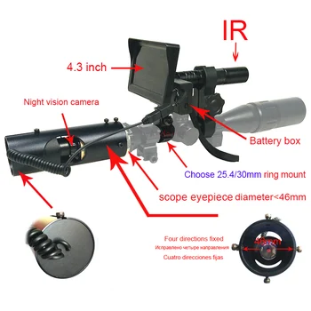 Geriausias Snaiperis Lauko Medžioklės Regos Akyse Taktinis Riflescope Infraraudonųjų spindulių žibintuvėlis su skystųjų KRISTALŲ naktį vizija taikymo sritis