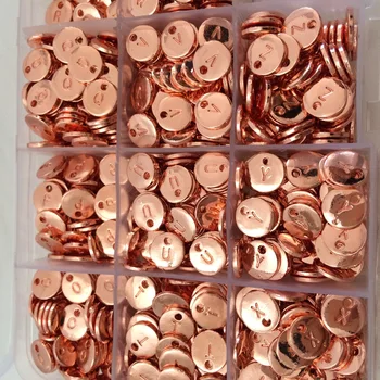 10pc dvipusės apvali rožinė Aukso, sidabro Diską Pakabukas Abėcėlę: A-Z Raidę Žymeklį Pakabukai Antspaudas Pradinio Papuošalai,10mm Granules, Papuošalai
