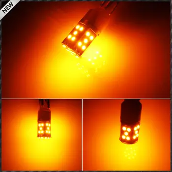 (4) Ne Rezistorius Reikia Gintaro Geltona 35-emiterio 3535 LED 7440 T20 LED Lemputes Priekiniai ar Galiniai Posūkio Signalo Žibintai (Nr. Hyper Flash)