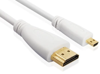 Micro HDMI į HDMI Kabelis, Rankie Didelės Spartos HDMI Micro HDMI, HDTV Kabelis - Palaiko Ethernet, 3D, 4K ir Audio Return-balta