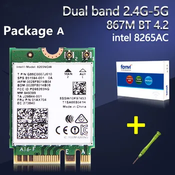 Fenvi Dual Band 867Mbps Belaidžio Wifi Korta Intel 8265NGW 802.11 ac 