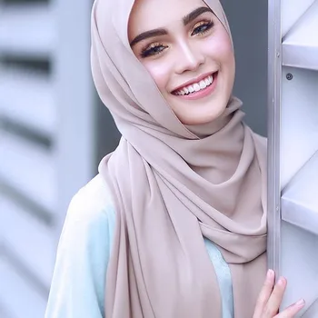 Didmeninė burbulas šifono skara vientisų spalvų skaros hijabs musulmonų šalikai/šalikas 47 spalvų