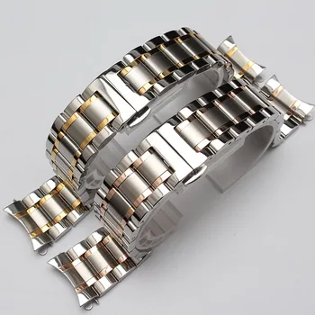 Naujas Metalo watchband lenkti galai sidabro ir rosegold aukso spalvos mados laikrodžiai, aksesuarai, apyrankės dirželio mens 18mm 19mm 20mm 21mm