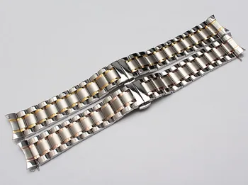Naujas Metalo watchband lenkti galai sidabro ir rosegold aukso spalvos mados laikrodžiai, aksesuarai, apyrankės dirželio mens 18mm 19mm 20mm 21mm