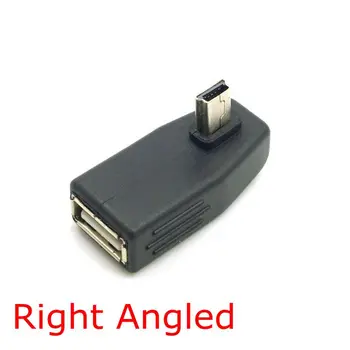 Mini USB 2.0 Up & Down & Kairėje ir Dešinėje Anlgled OTG USB Female į Mini 5P Vyrų Adapteris Jungtis, 90D, USB OTG HOST