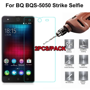 2VNT Skirti BQ BQS-5050-Strike Selfie Grūdintas Stiklas 9H Apsauginė LCD Priekiniai Screen Protector Filmas BQ BQS-5050 BQS 5050 Stiklo >