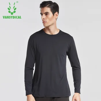 VANSYDICAL 2018 Veikia T-shirt Vyrai Quick Dry Veikia ilgomis Rankovėmis Marškinėliai Bėgioti Fitneso Salė Mokymo Viršūnes Dviračių Džersis Vyrai