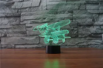 Akrilo Lėktuvo LED Šviesos Šiuolaikinių Vaikų Miegamasis Naktį Lempos Dekoratyvinis Namų Patalpų Apšvietimas 3D Iliuzija 7 Spalvinga Pakeisti Lempa