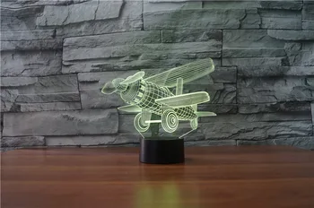 Akrilo Lėktuvo LED Šviesos Šiuolaikinių Vaikų Miegamasis Naktį Lempos Dekoratyvinis Namų Patalpų Apšvietimas 3D Iliuzija 7 Spalvinga Pakeisti Lempa