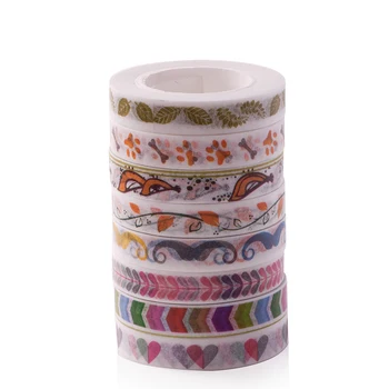 AAGU naujo Dizaino Lapų Filialas Liesas Washi Tape 7 Modeliai Planuotojas Scrapbooking Lipnia Juosta Maskavimo Popierine Juosta kanceliarinių prekių