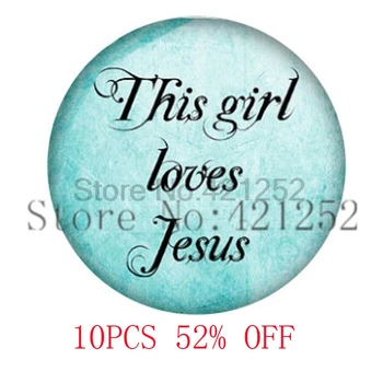 Jėzus ši mergina myli jėzų Stiklo Foto cabochon karoliai paketų prižiūrėtojų raktinę žymą cufflink auskarai