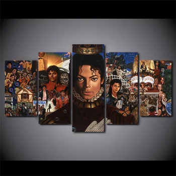 HD atspausdinta 5 gabalo drobės meno Michael Jackson plakatai, Paveikslai kambarį dekoro plakatai ir spausdina nemokamas pristatymas ny-6514
