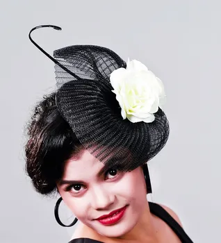 2017 Mažmeninės Prekybos Vestuvių Šventė Fascinator Kokteilis Skrybėlę Moterų Prancūzijos Veiling Plaukų Lankelis Vintage Mados Lady Šalies Priedų