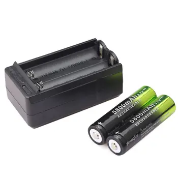 GTF 4pcs 5800mAh, Li-ion, 3,7 V Įkrovimo 18650 Baterija +ES Įkroviklis