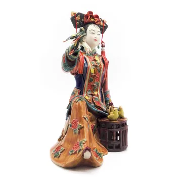 Senovinių Kinų Lady Keramikos Statula Grynas Instrukcija Paveikslas Amatų Kolekcines, Porceliano Statulėlės, Dažytos Senovinių Namų Dekoro