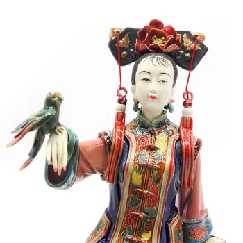 Senovinių Kinų Lady Keramikos Statula Grynas Instrukcija Paveikslas Amatų Kolekcines, Porceliano Statulėlės, Dažytos Senovinių Namų Dekoro