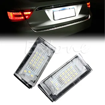 HNGCHOIGE 2x Klaidų LED Skaičius Licenciją Plokštelės Šviesos BMW E39 5D 5 Durų Hečbekas Touring