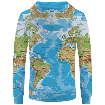 KYKU Prekės Pasaulio Žemėlapyje Palaidinės Žemės Prakaito marškinėliai Juokinga 3d hoodies Mens Drabužiai Vyrams Cool Anime Bliuzono Vyras