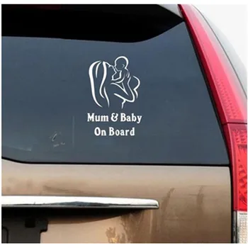 Kūrybos Mama & Baby On Board Automobilių, Sunkvežimių Lipdukai Vandeniui Juokinga Vinilo Langų Lipdukai, Priedai Naujausia Automobilių Lipdukas Naudoti Visuose Automobiliuose